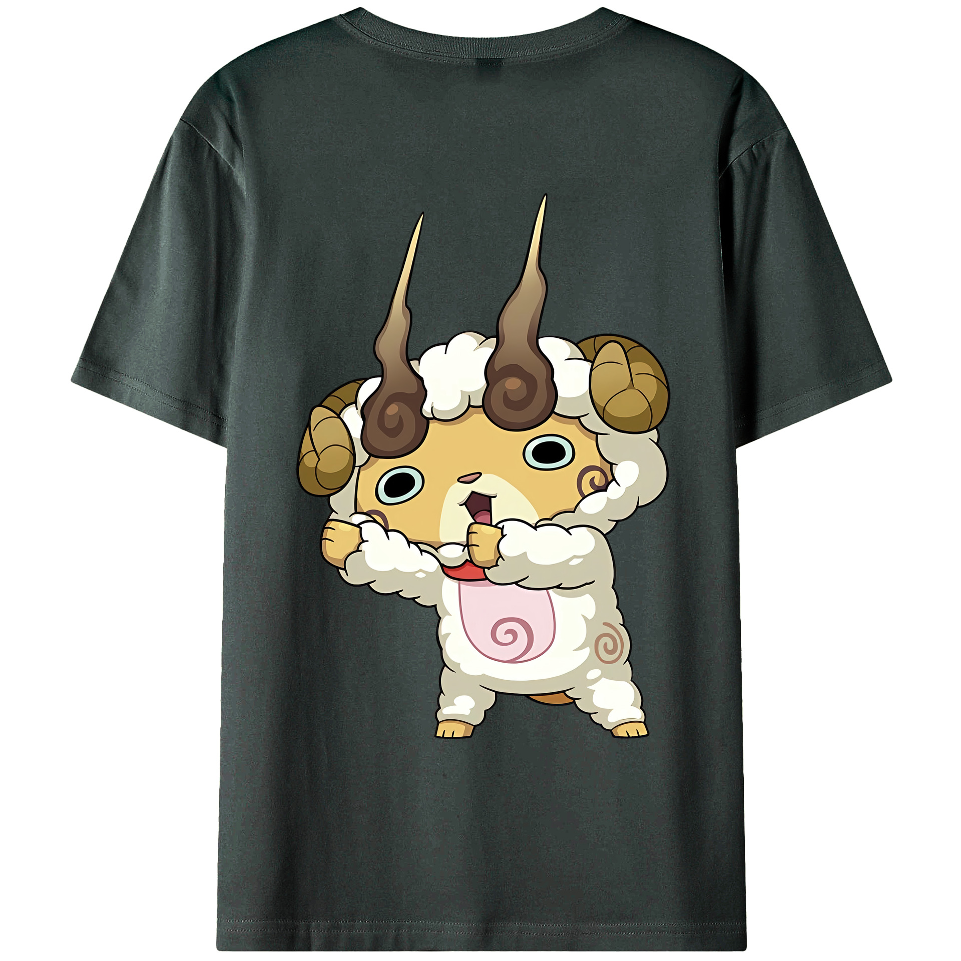 （画像用） 妖怪ウォッチ Yo-kai Watch 綿100％ メンズ半袖Tシャツ（バックプリント） 通気性